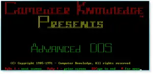 Advanced DOS 001 Title Screen